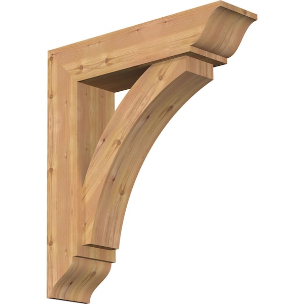 Ekena Millwork Thorton Traditional Smooth Bracket w/ Offset Brace, Western Red Cedar, 7 1/2"W x 30"D x 34"H BKT0806X30X34THR01SWR - main